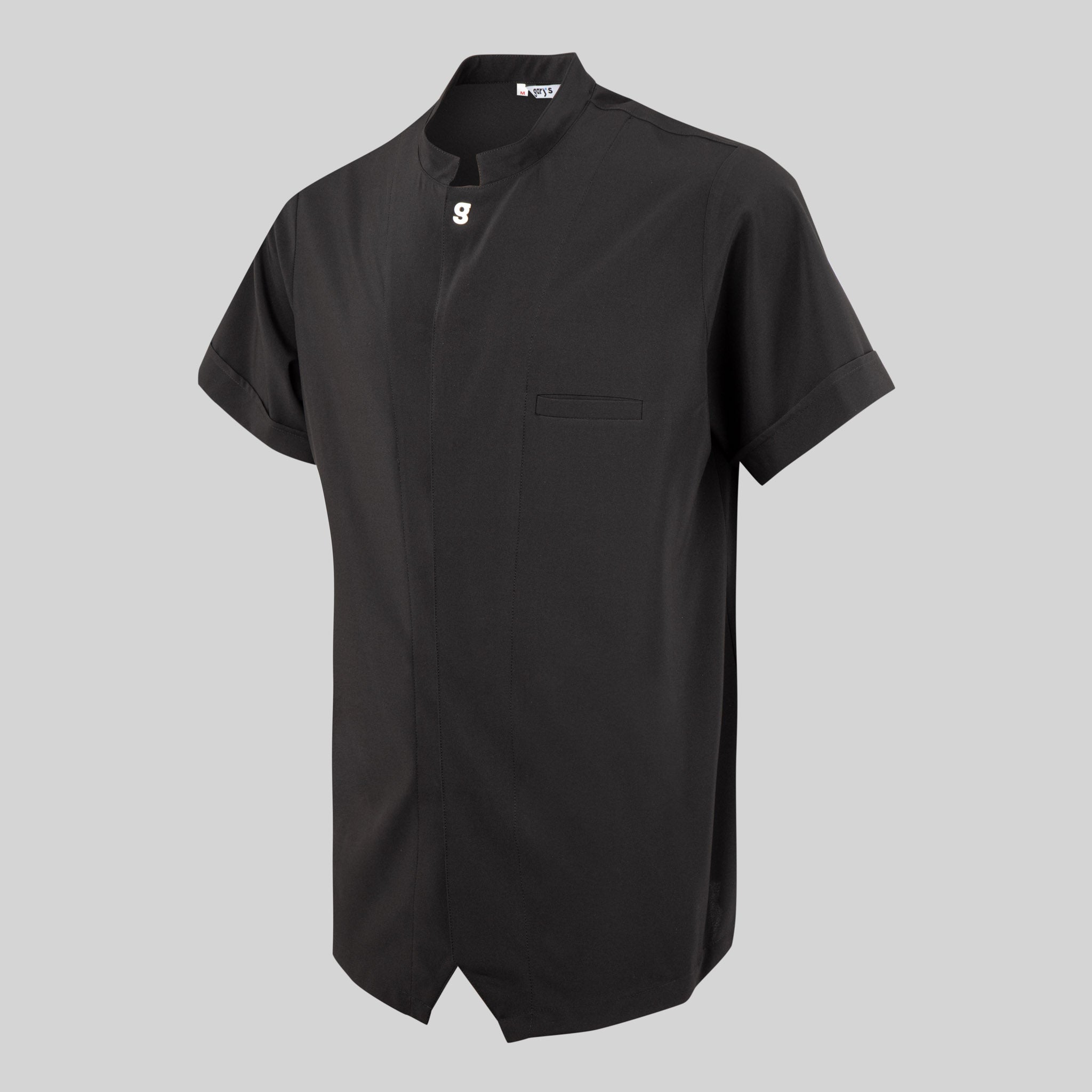 GARY'S Beleño veste homme noire microfibre manches courtes