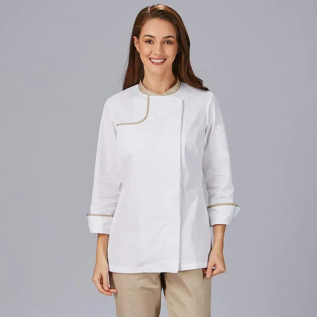 Gary's Anaya veste cuisine femme gris perla coton bio