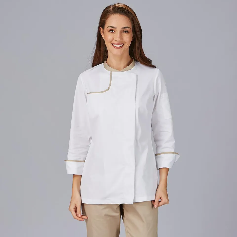 Gary's Anaya veste cuisine femme gris perla coton bio