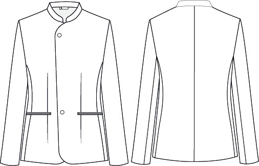 GARY'S Salazar veste travail homme col mao twill noir