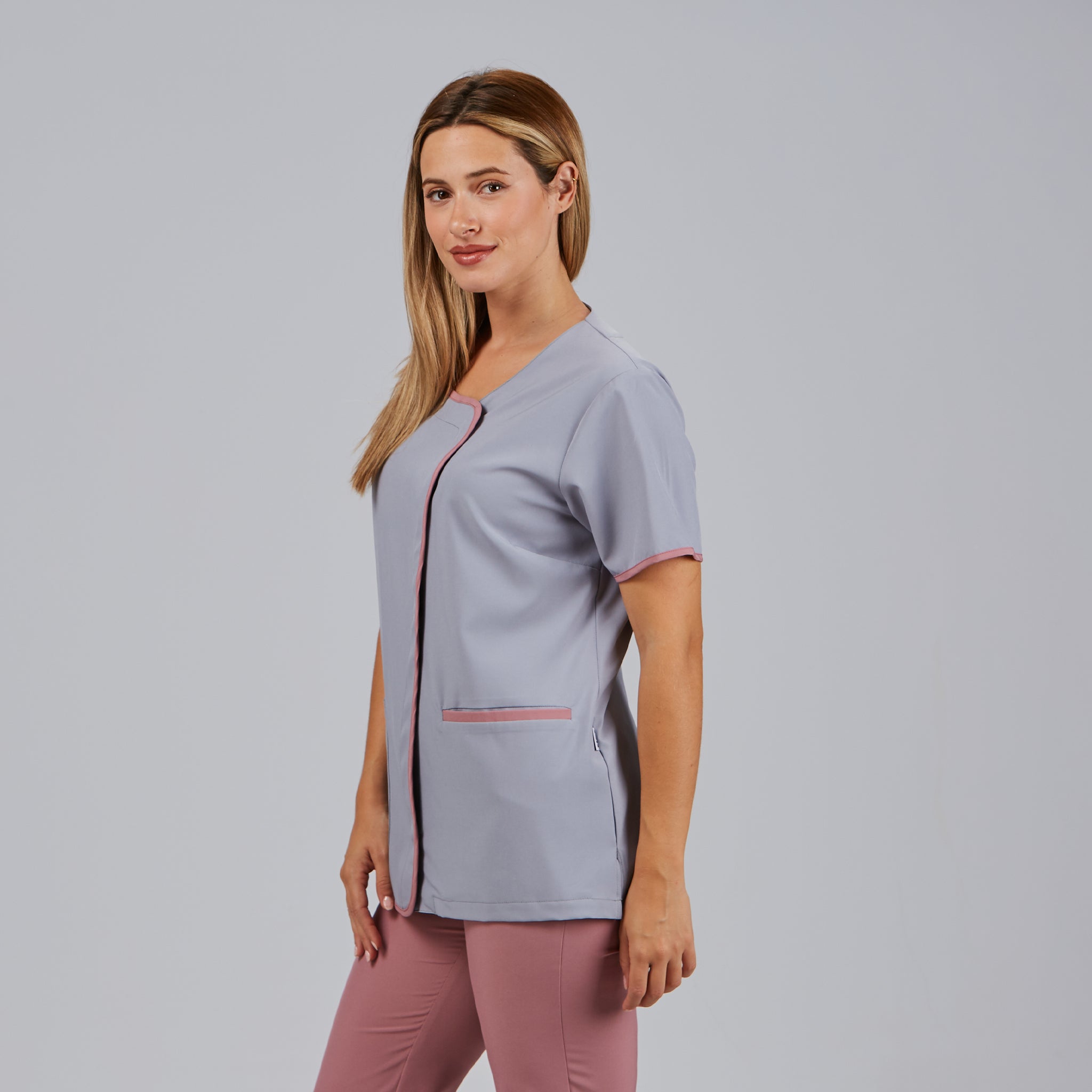 Gary's Blouses blouse médicale gris perle manches courtes