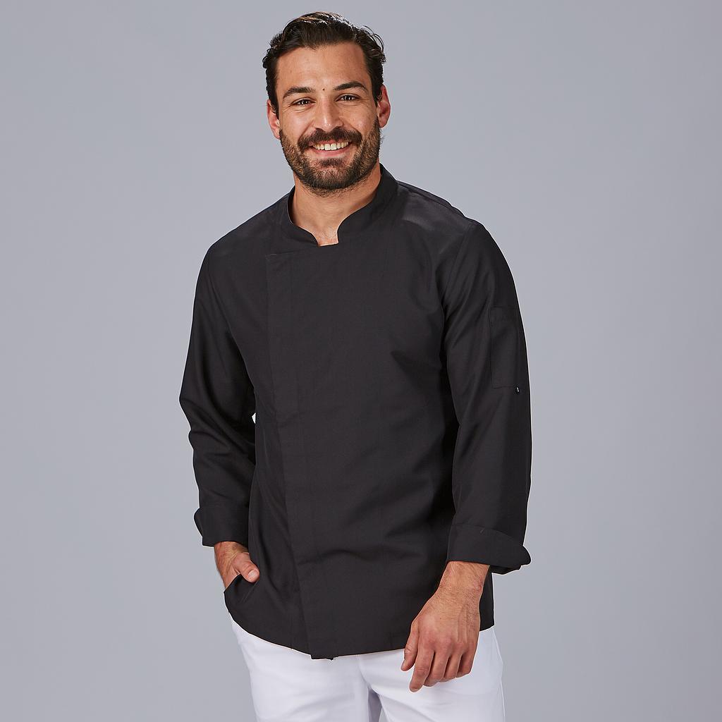 Gary's Mejia veste cuisinier noire unisexe col Mao taille L