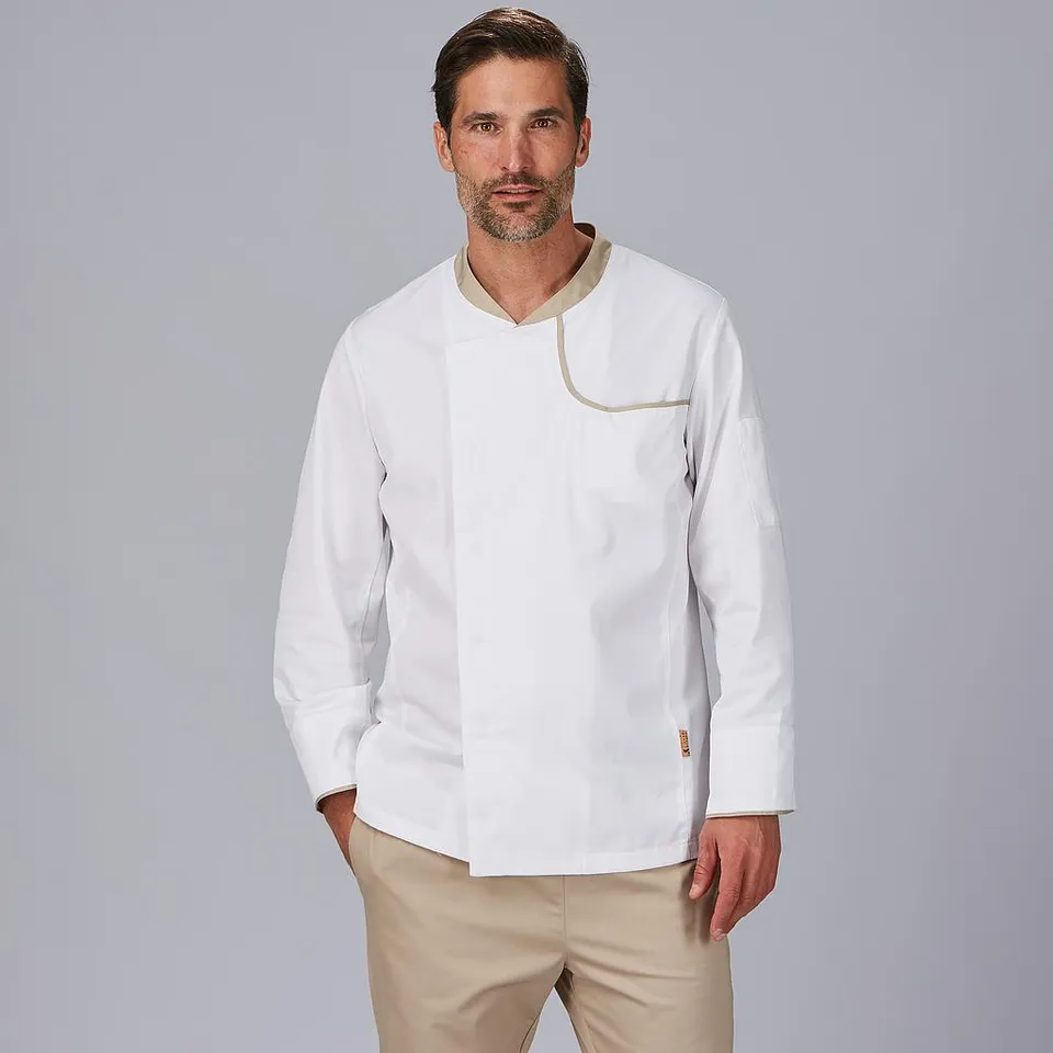 Gary's Otero veste cuisine homme gris perla coton bio