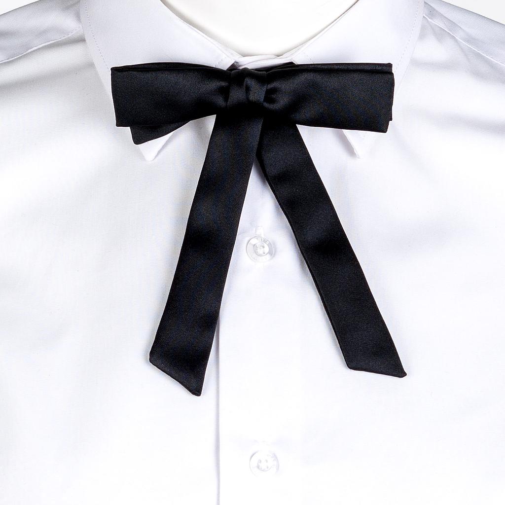 GARY'S nœud papillon satin noir attache clip