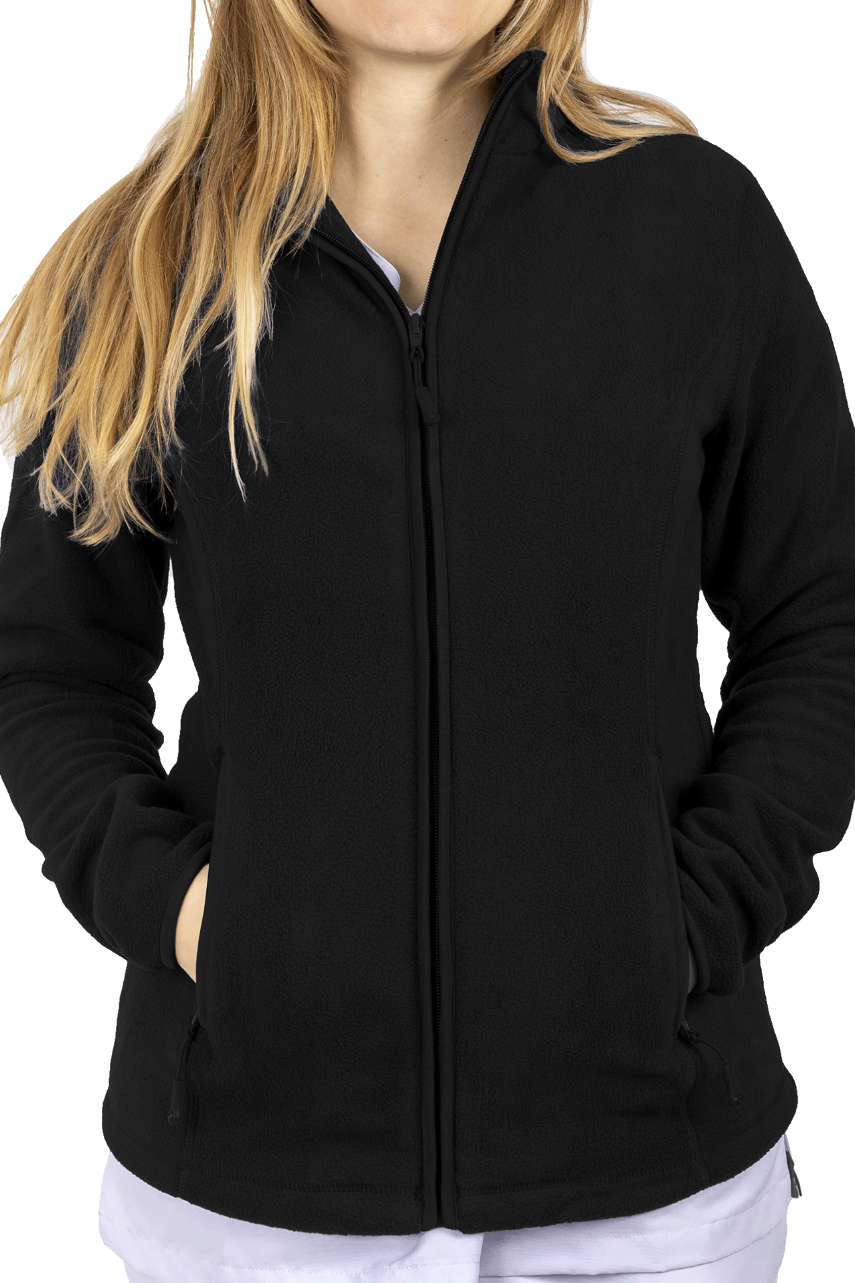 Enfermania Ropa Veterinario veste polaire femme noire brodée