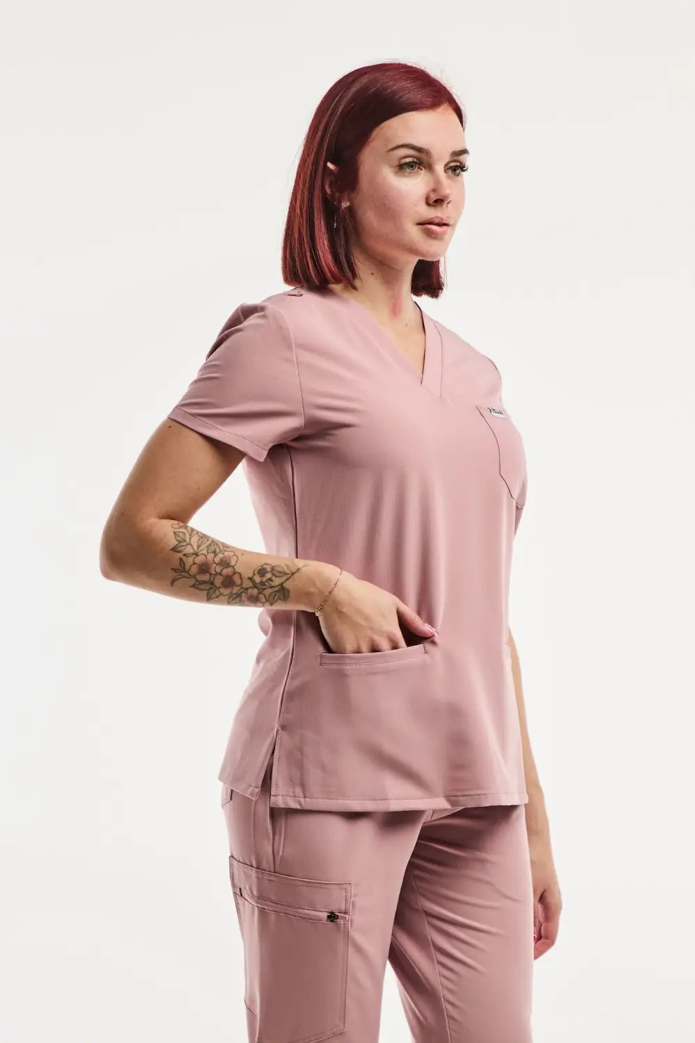 Aelin Paris tunique médicale femme rose stretch poches
