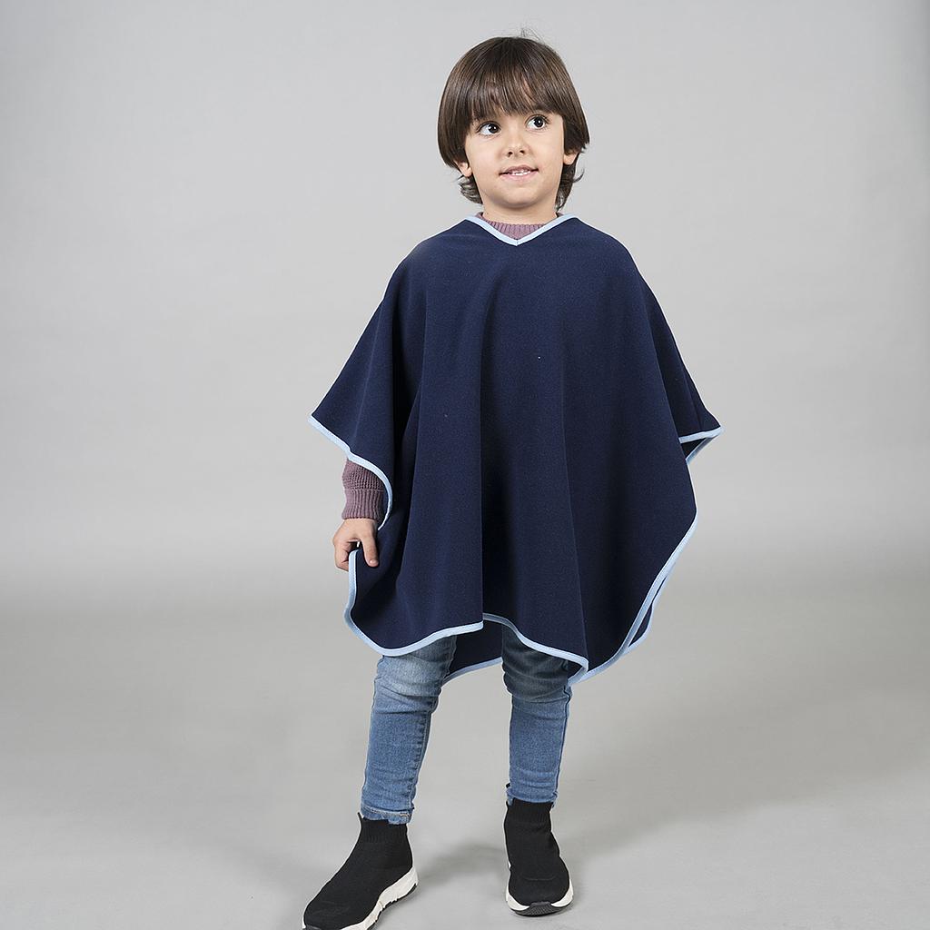 GARY'S Poncho polaire enfant marine à capuche