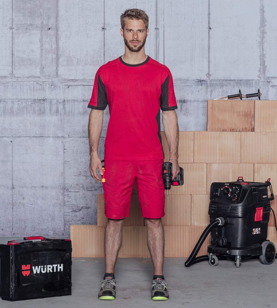 Würth MODYF Cetus short travail rouge lavage industriel