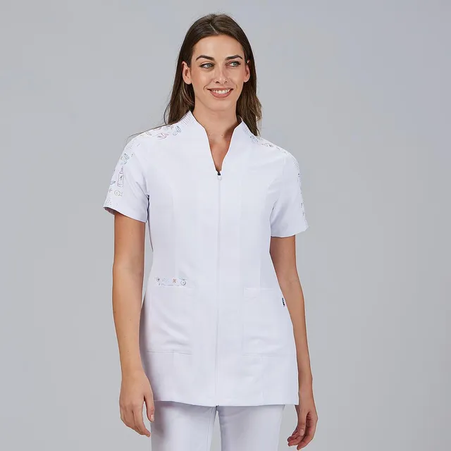 Gary's Dunia Blouse médicale femme blanche manches courtes