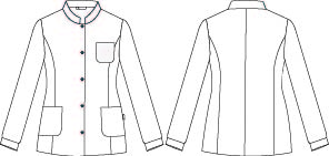 Gary's Blouses col mao chemisier serveuse blanc manches longues