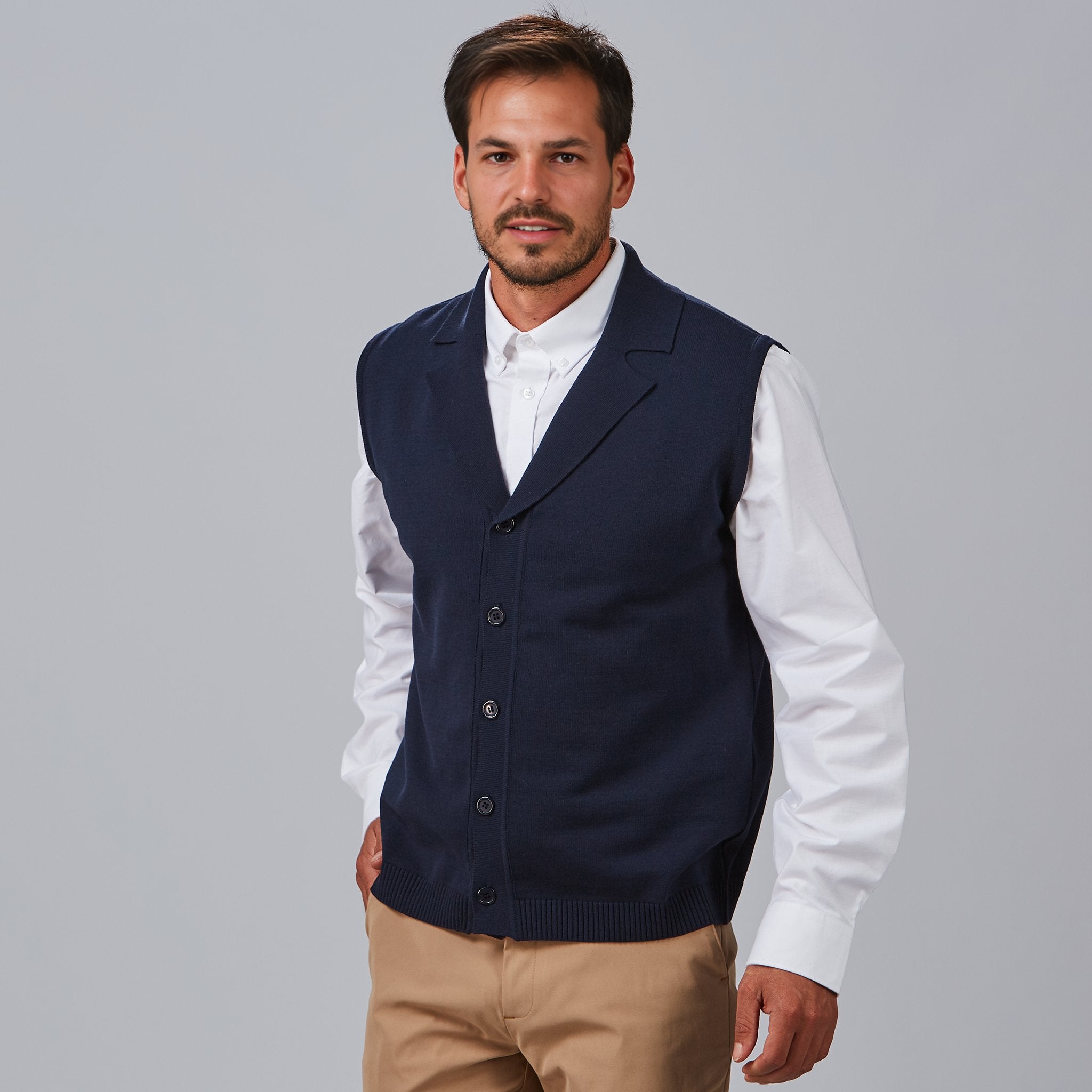 GARY'S Vests gilet homme noir boutons recyclé