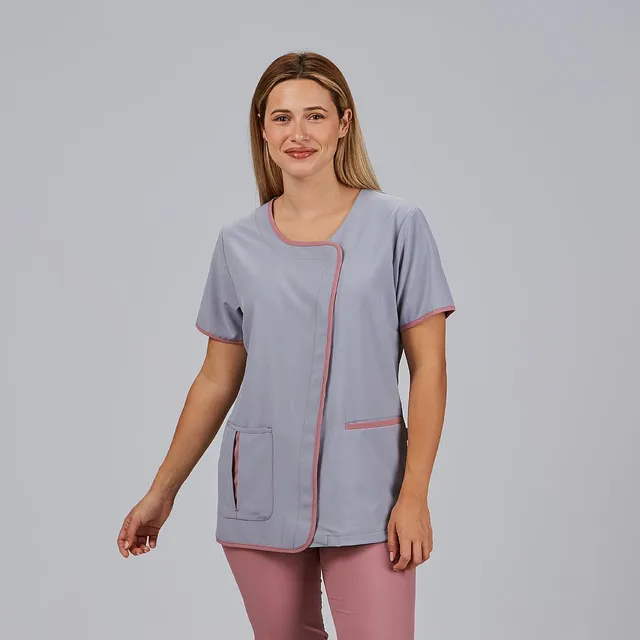 Gary's Blouses blouse médicale gris perle manches courtes