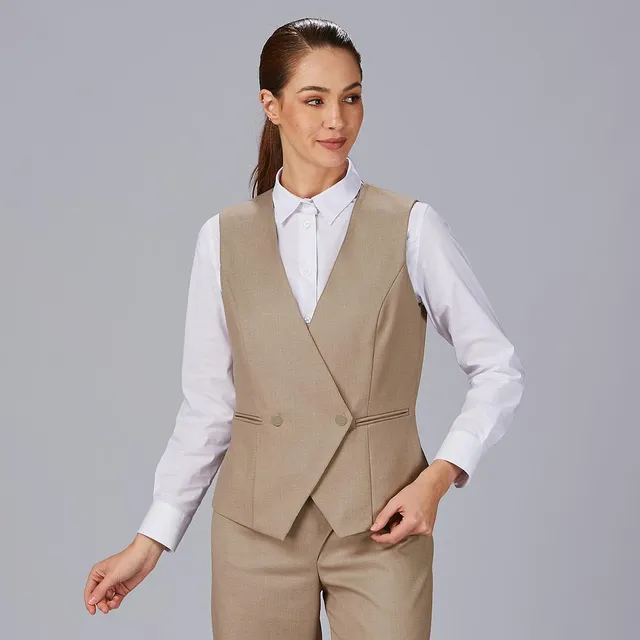Gary's Bazan gilet travail femme croisé marine