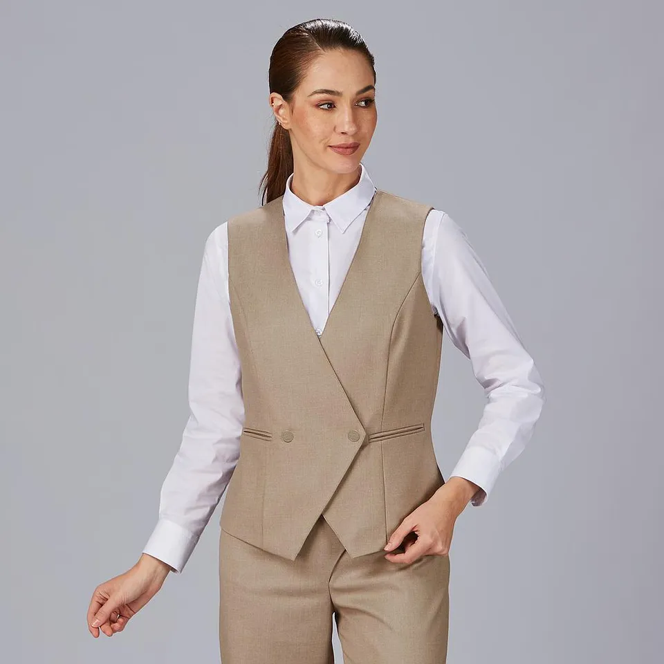 Gary's Bazan gilet travail femme croisé marine
