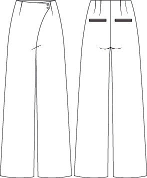 GARY'S Wrap pantalon travail femme noir croisé