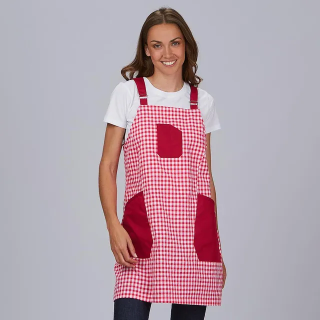 GARY'S Vichy chasuble bambula fuchsia taille S