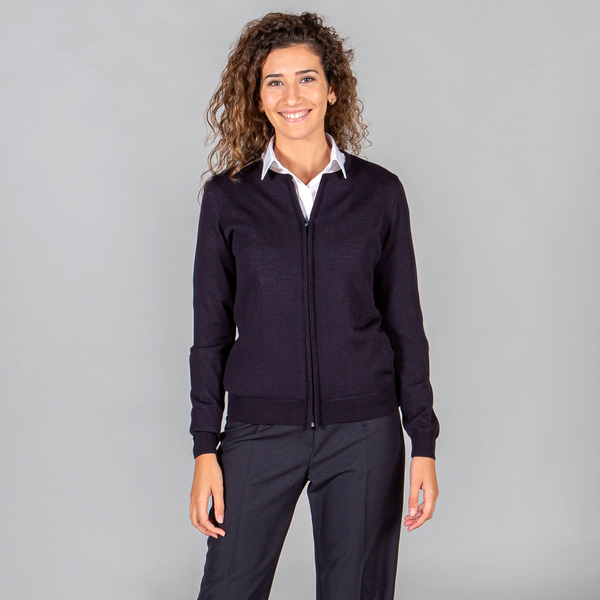 Gary's Knit gilet femme zip noir maille fine