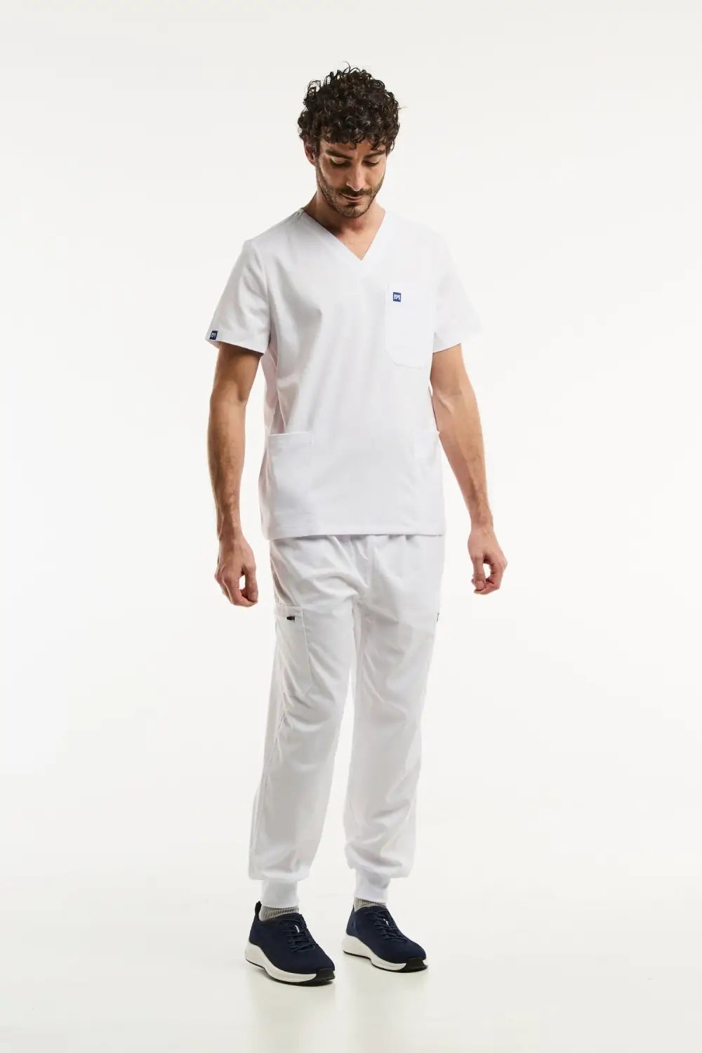 Aelin LUCA Jogger Tenue Médicale Homme Blanc Stretch