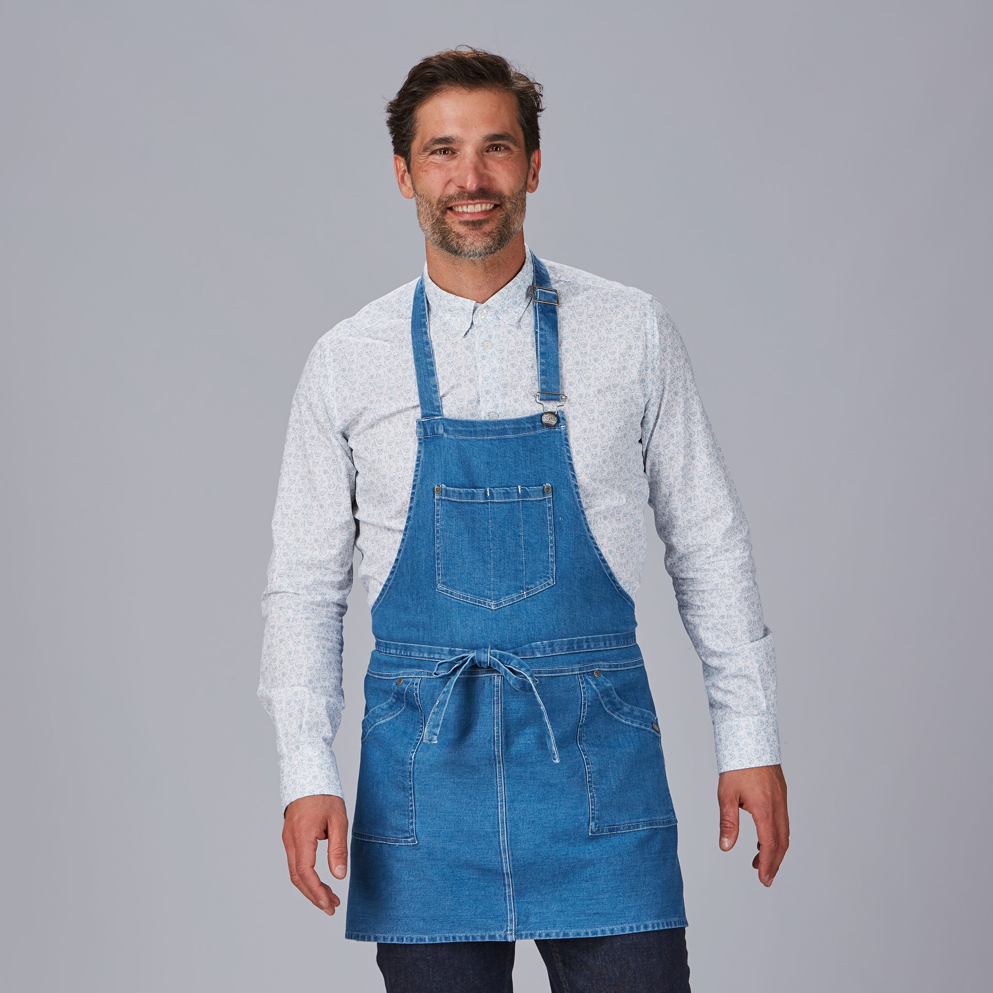GARY'S Juha tablier bavette denim 68x77 noir