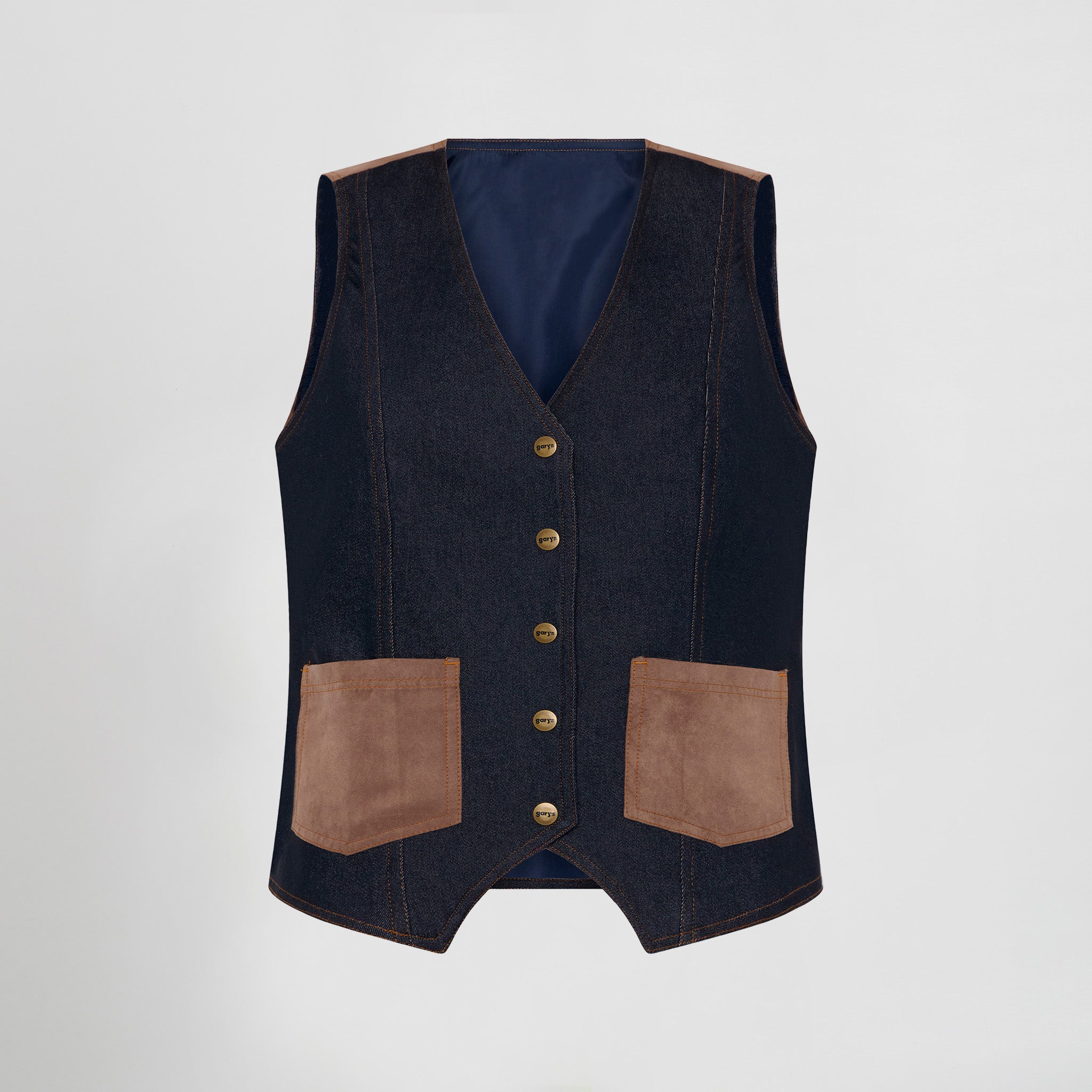 GARY'S Baena gilet de serveuse femme denim marine