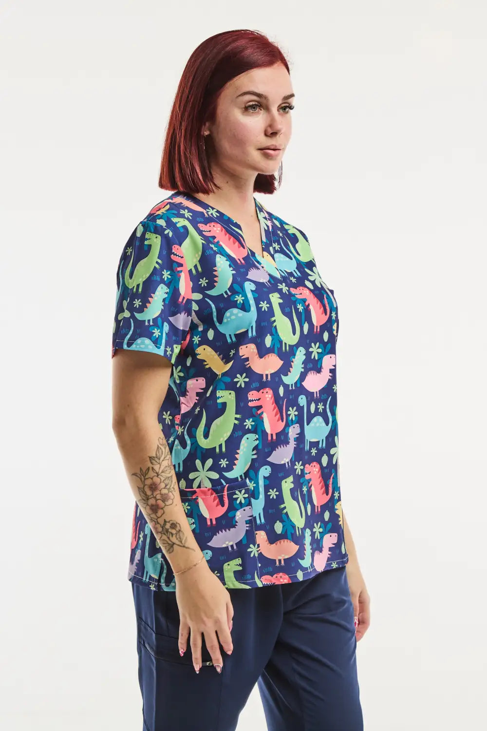 Aelin Paris tunique médicale femme Dino Pop imprimée stretch