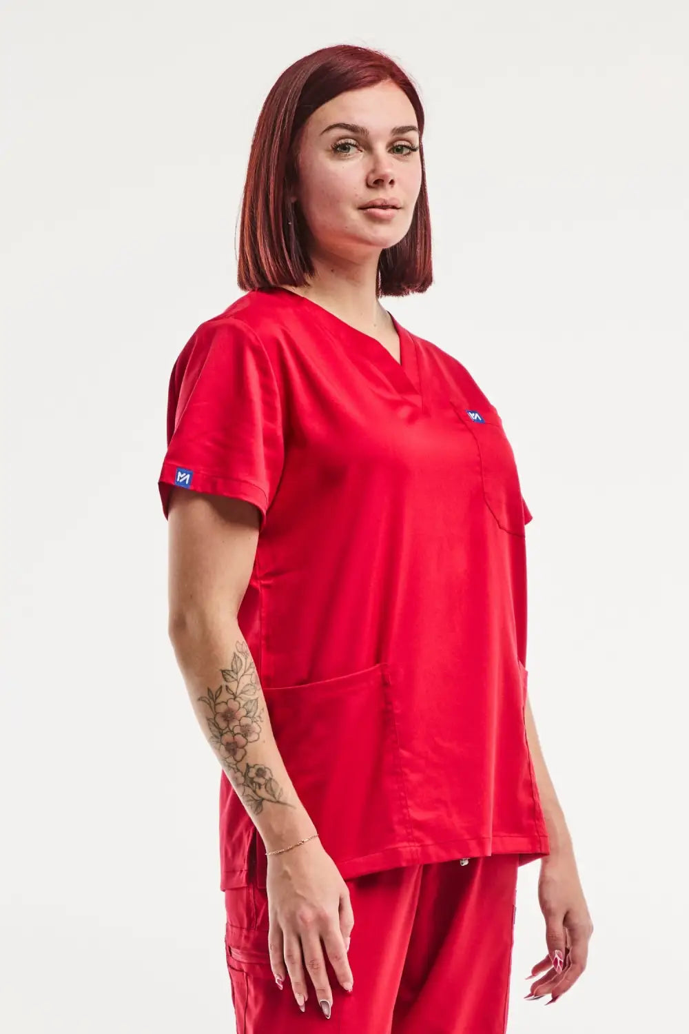 Aelin EMMA Tenue médicale femme rouge stretch