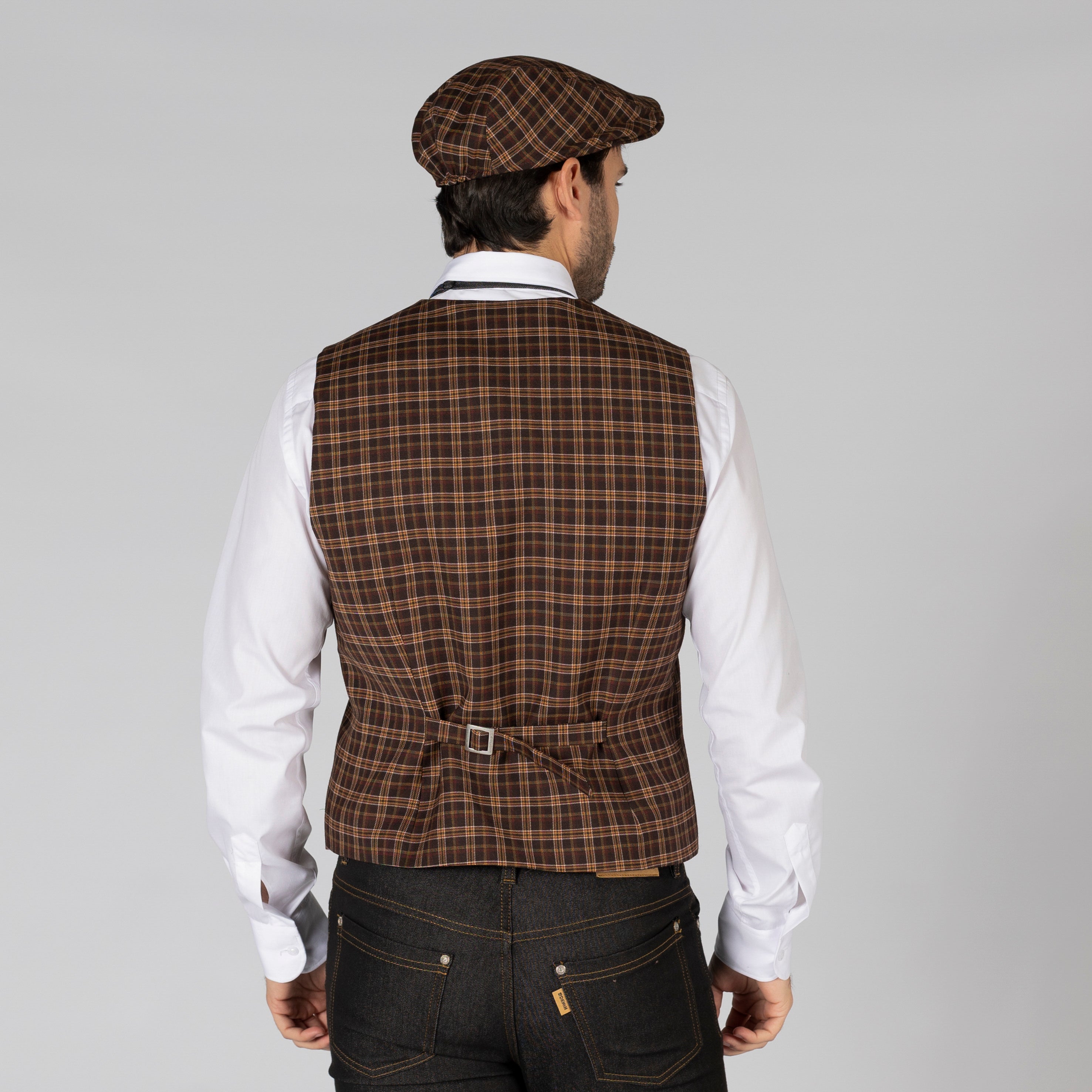 Gary's Welsh Gilet Homme Laine Marron