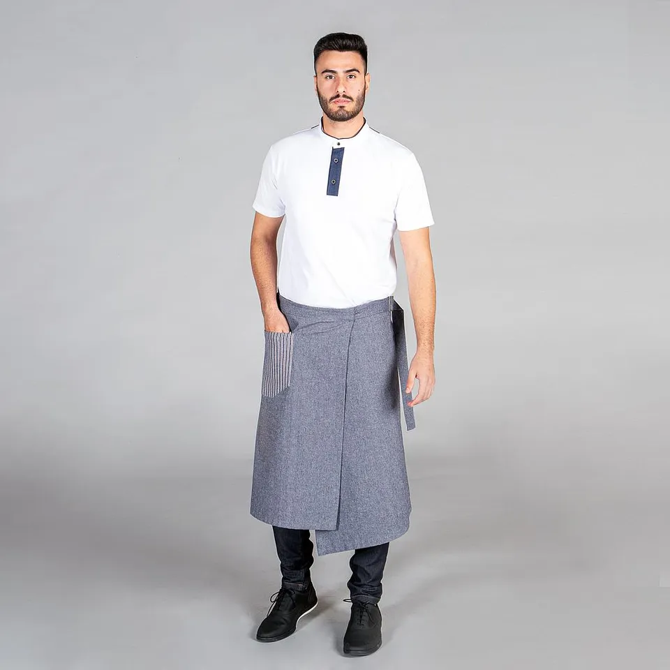 Gary's Bistro tablier long toile indigo M