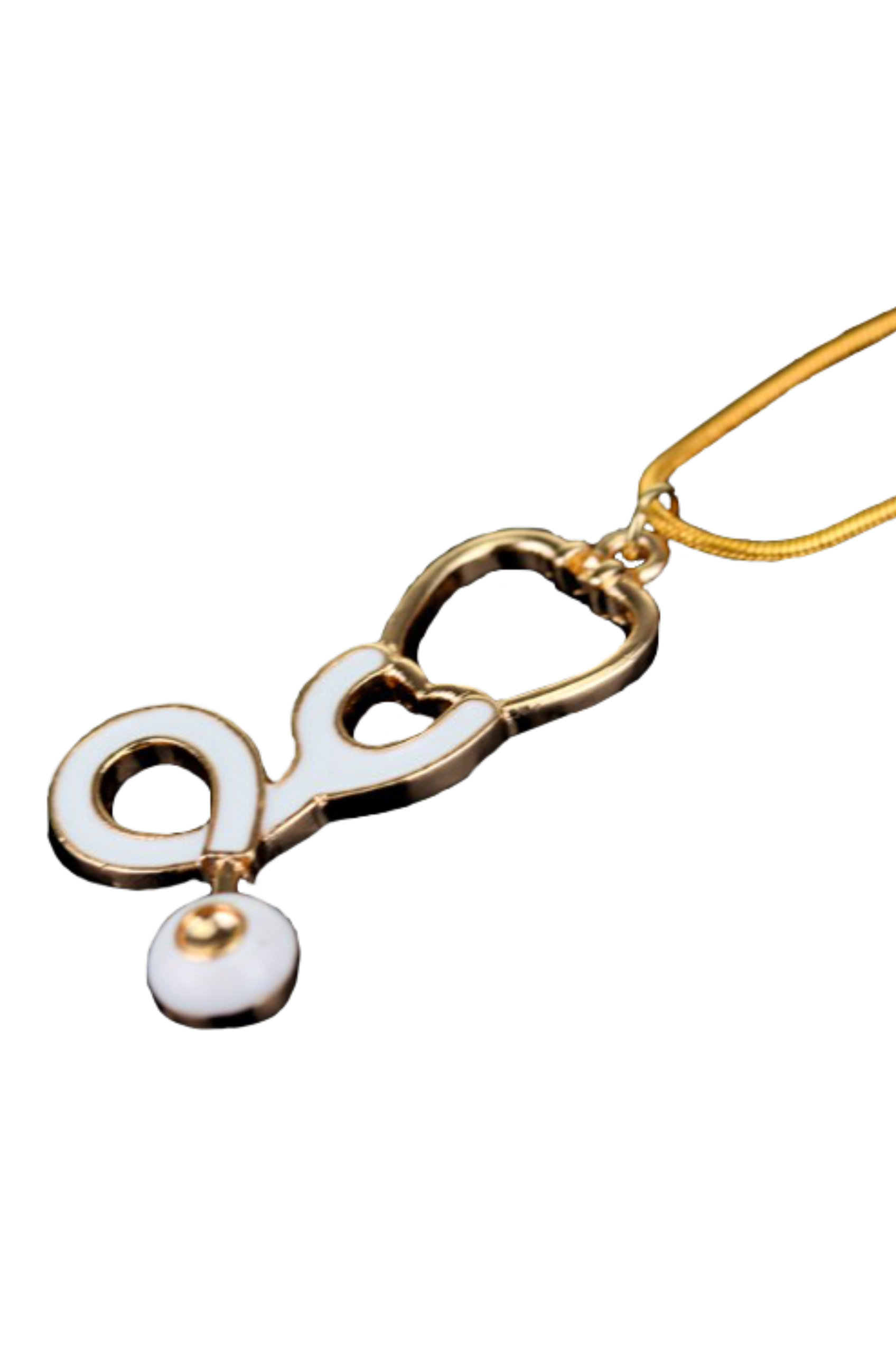 Enfermania Accesorios collier doré seringue stéthoscope