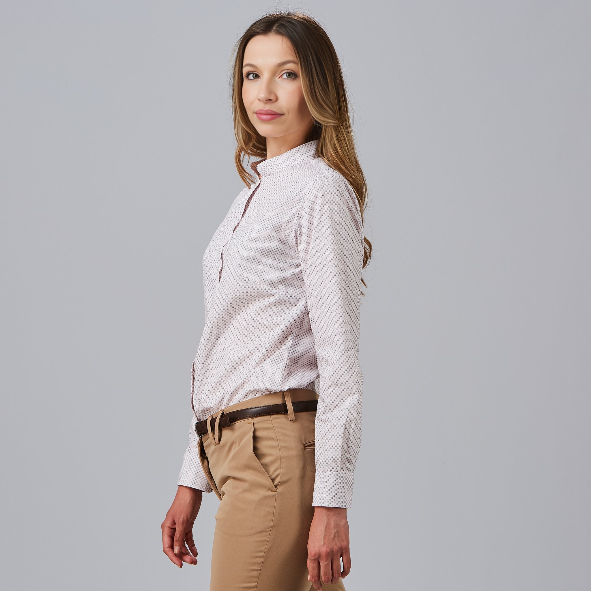 GARY'S Viola chemise femme col mao imprimé drapeaux
