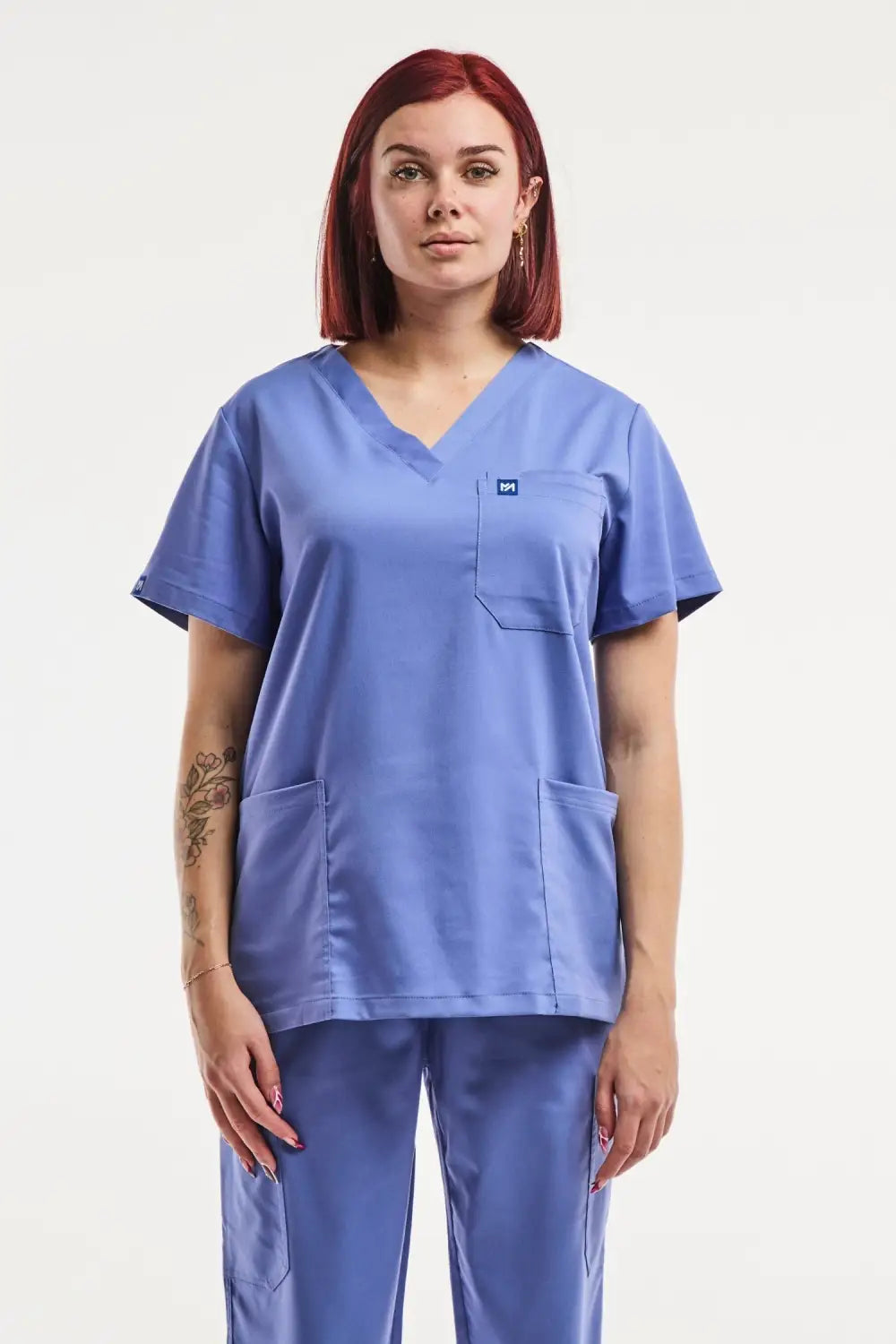 Aelin EMMA Tunique médicale femme bleu col V