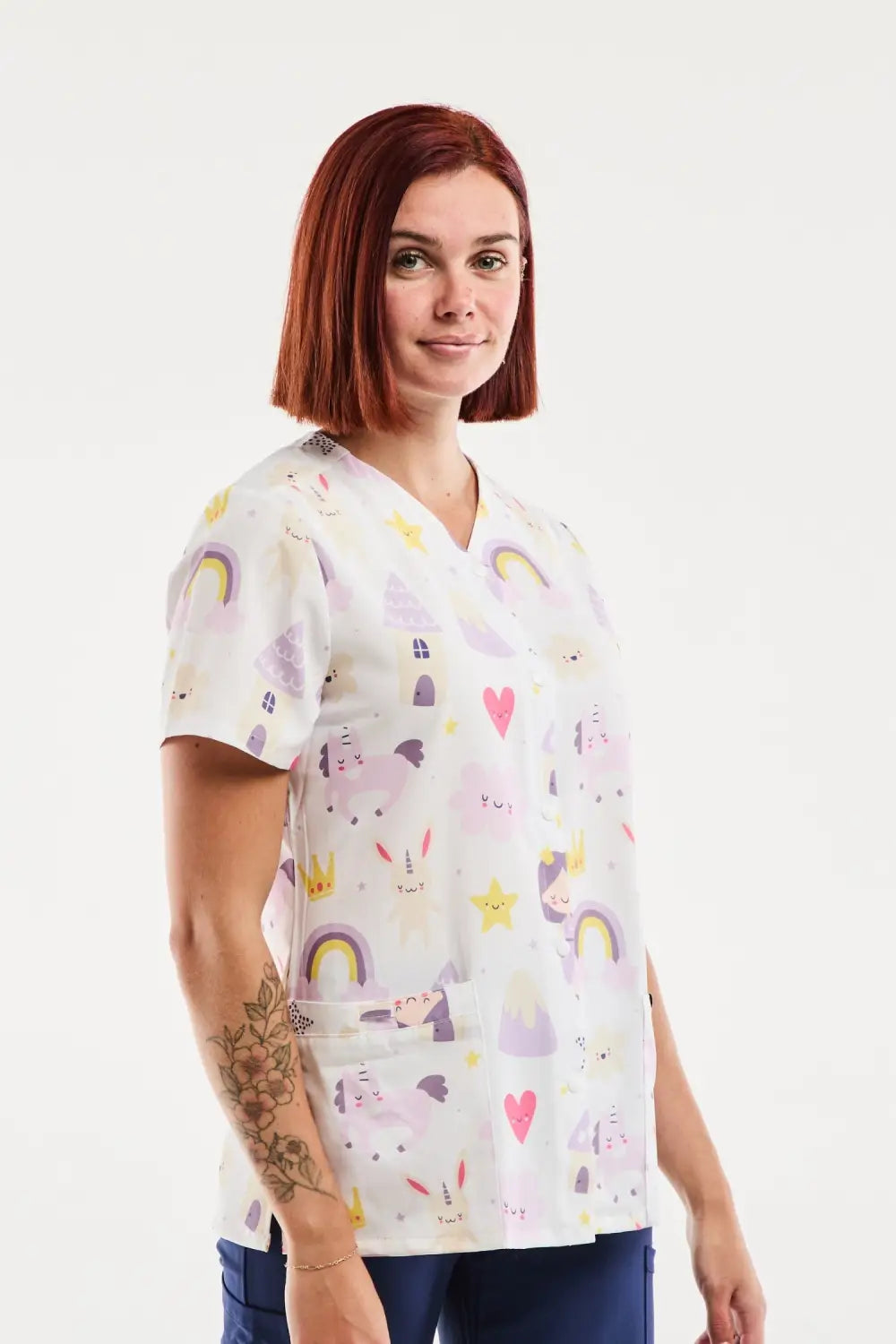 Aelin Serena blouse médicale femme licornes stretch