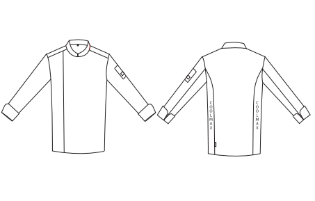 Gary's Heracles veste cuisine blanche col mao manches longues