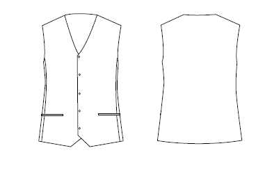 GARY'S gilet serveur homme noir polyester poches