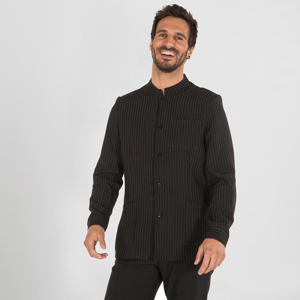 GARY'S veste homme col mao rayure diplomatique cuisine