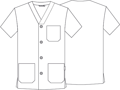 GARY'S blouse médicale col V boutons blanche