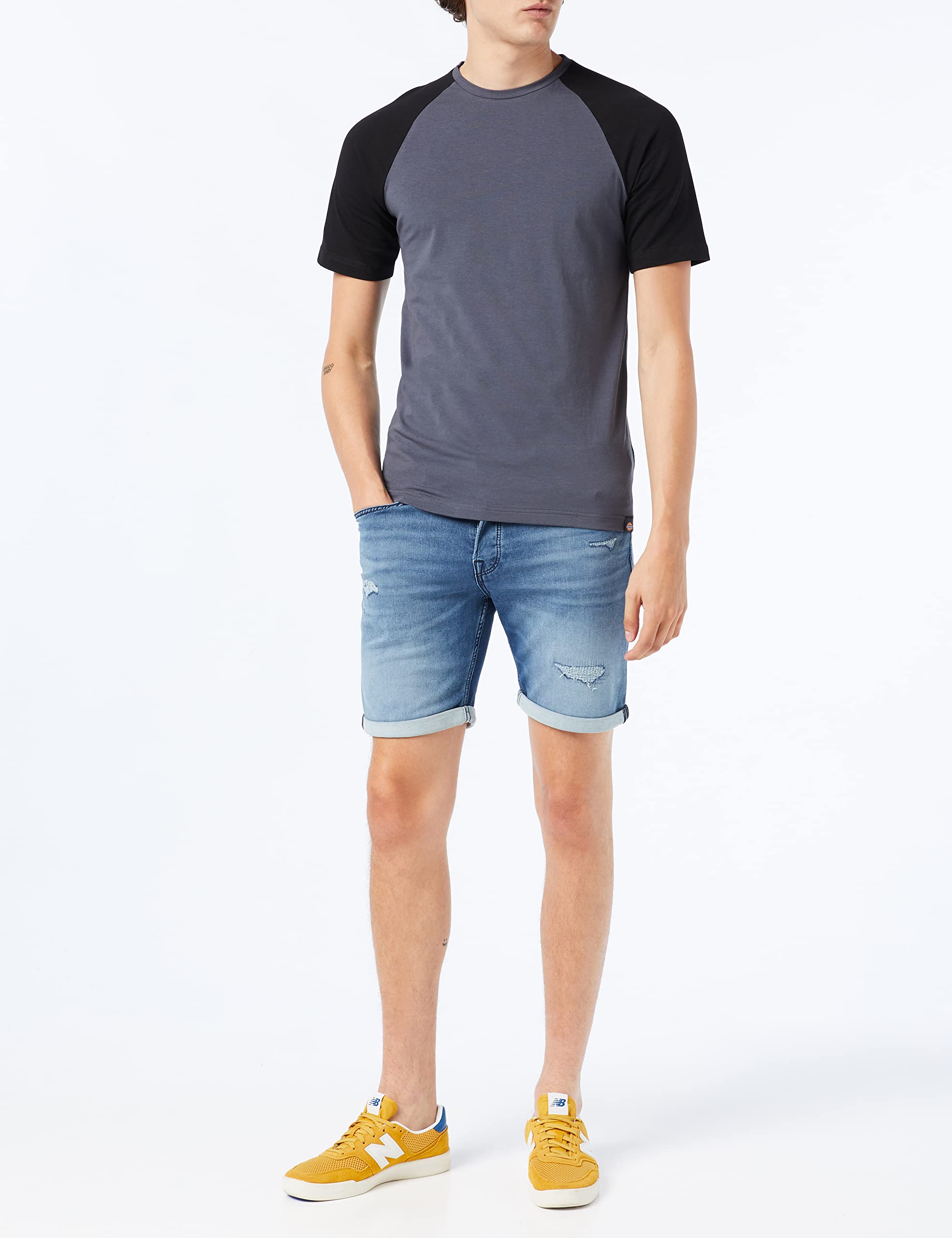 Dickies Two Tone t-shirt travail gris noir taille S stretch