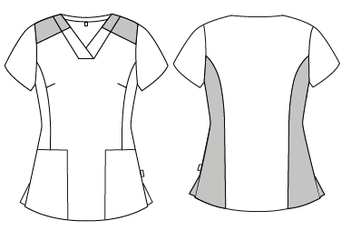 GARY'S Ariel blouse médicale femme blanche col V manches courtes