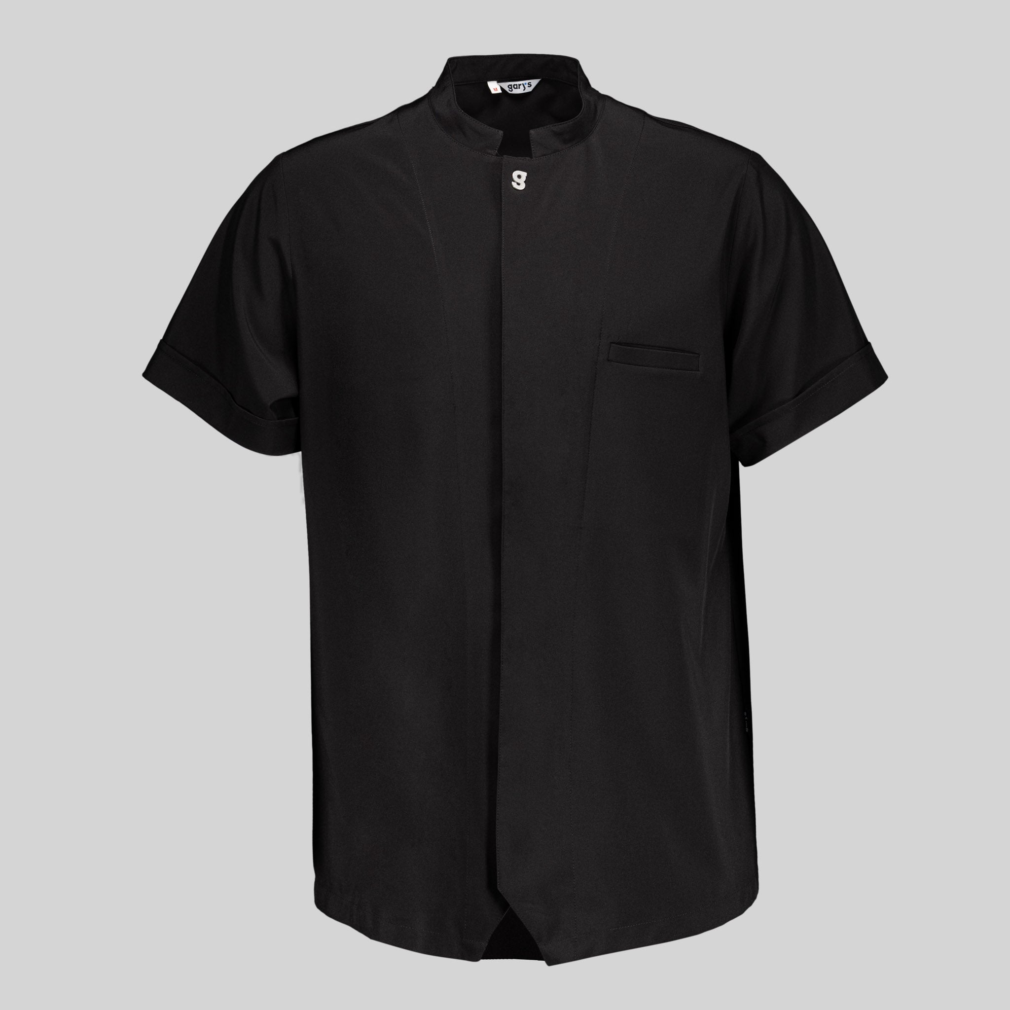 GARY'S Beleño veste homme noire microfibre manches courtes