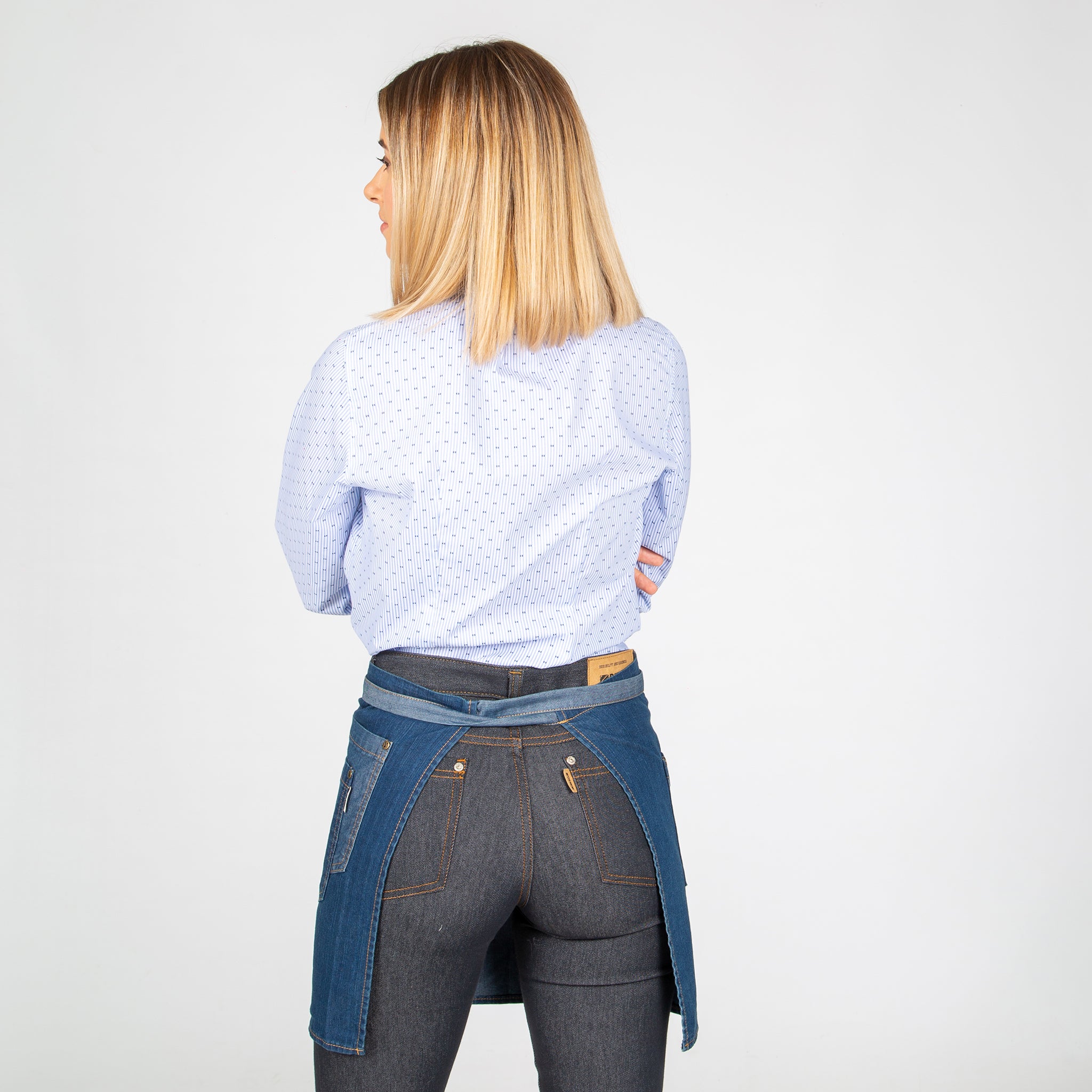 Gary's Aprons tablier court denim indigo 40x69 cm