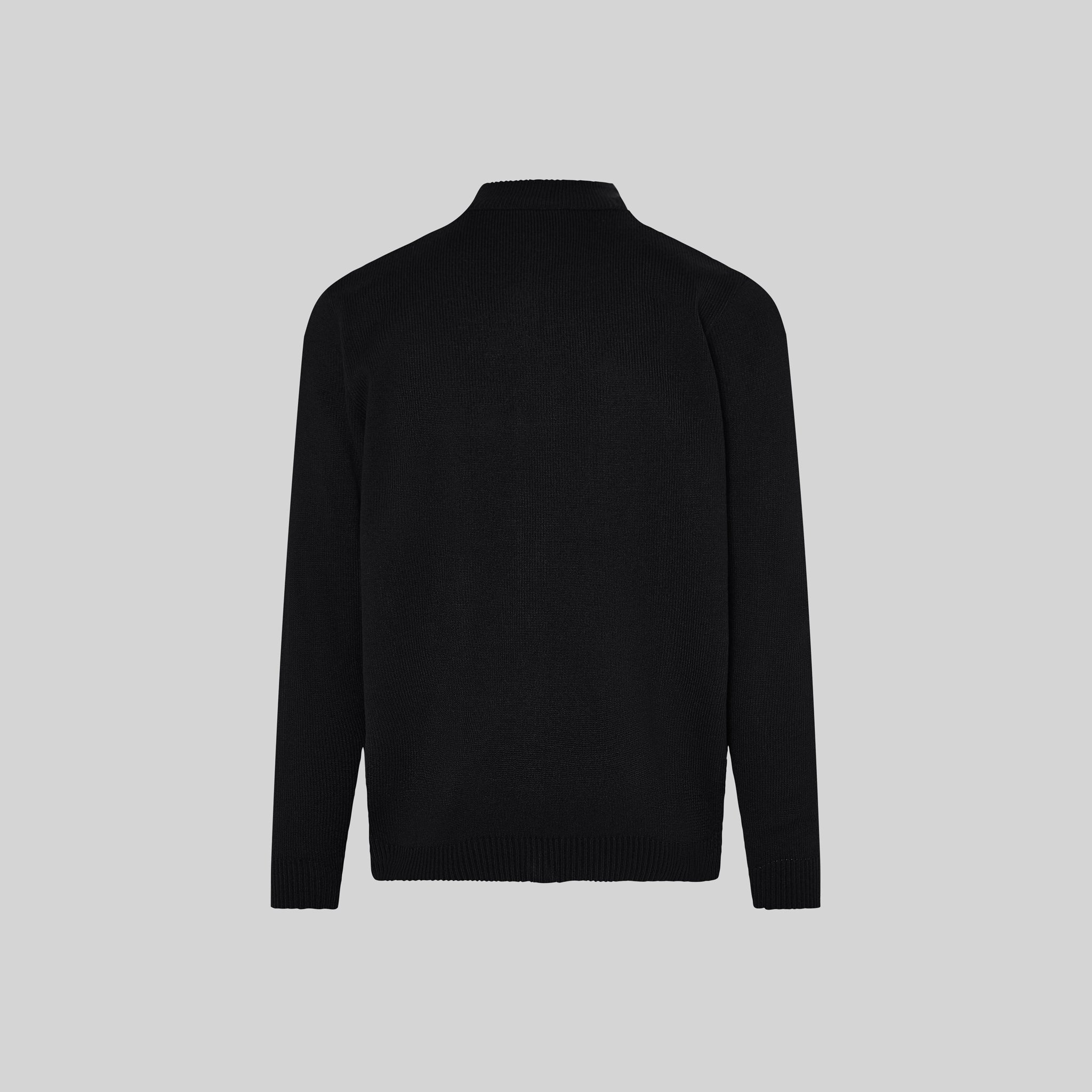 GARY'S Cardigan homme zip noir grosse maille