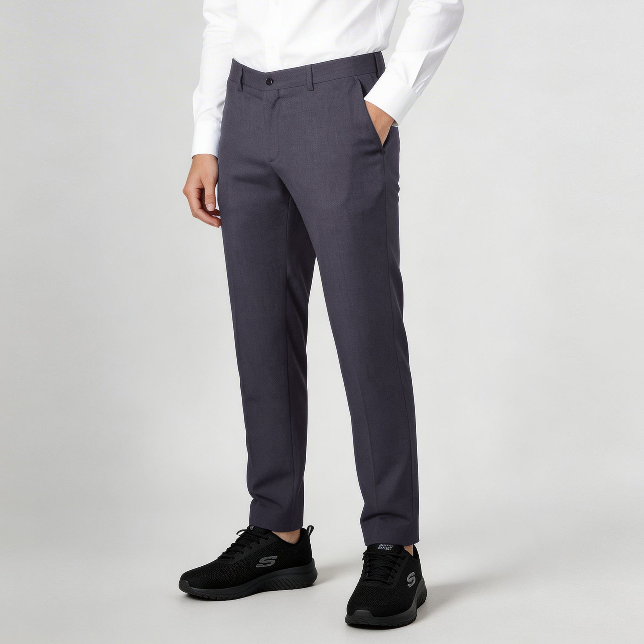 Gary's Pantalon Chino Homme Gris Twill Stretch