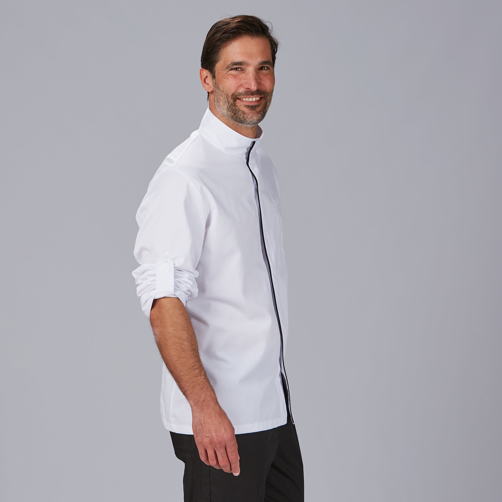 Gary's Andreu veste cuisine homme noire manches longues