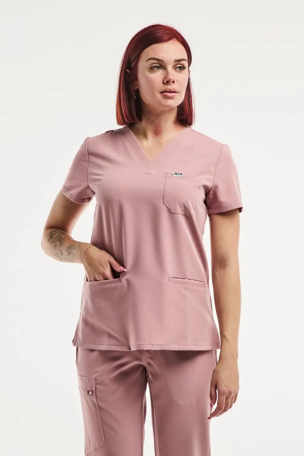 Aelin Paris tunique médicale femme rose stretch poches