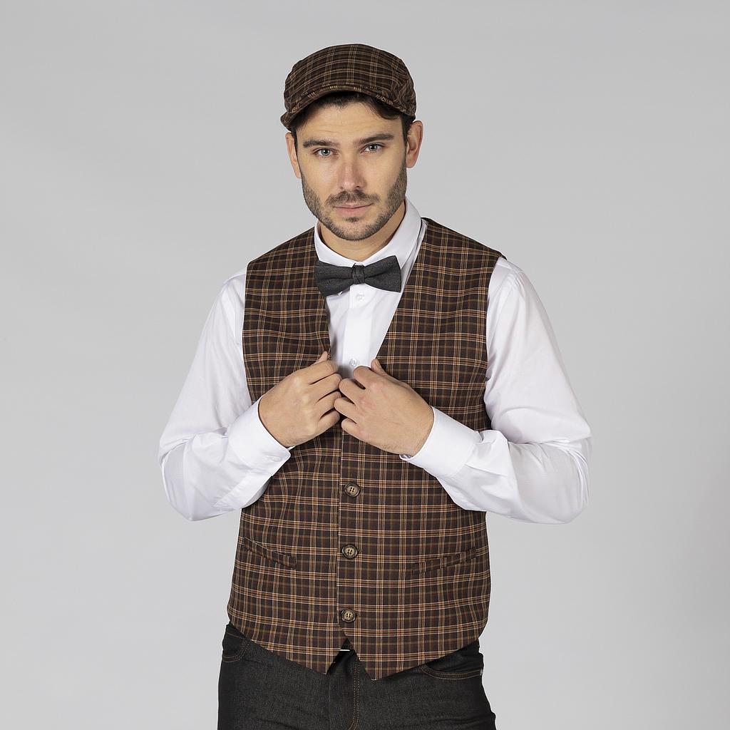 Gary's Welsh Gilet Homme Laine Marron