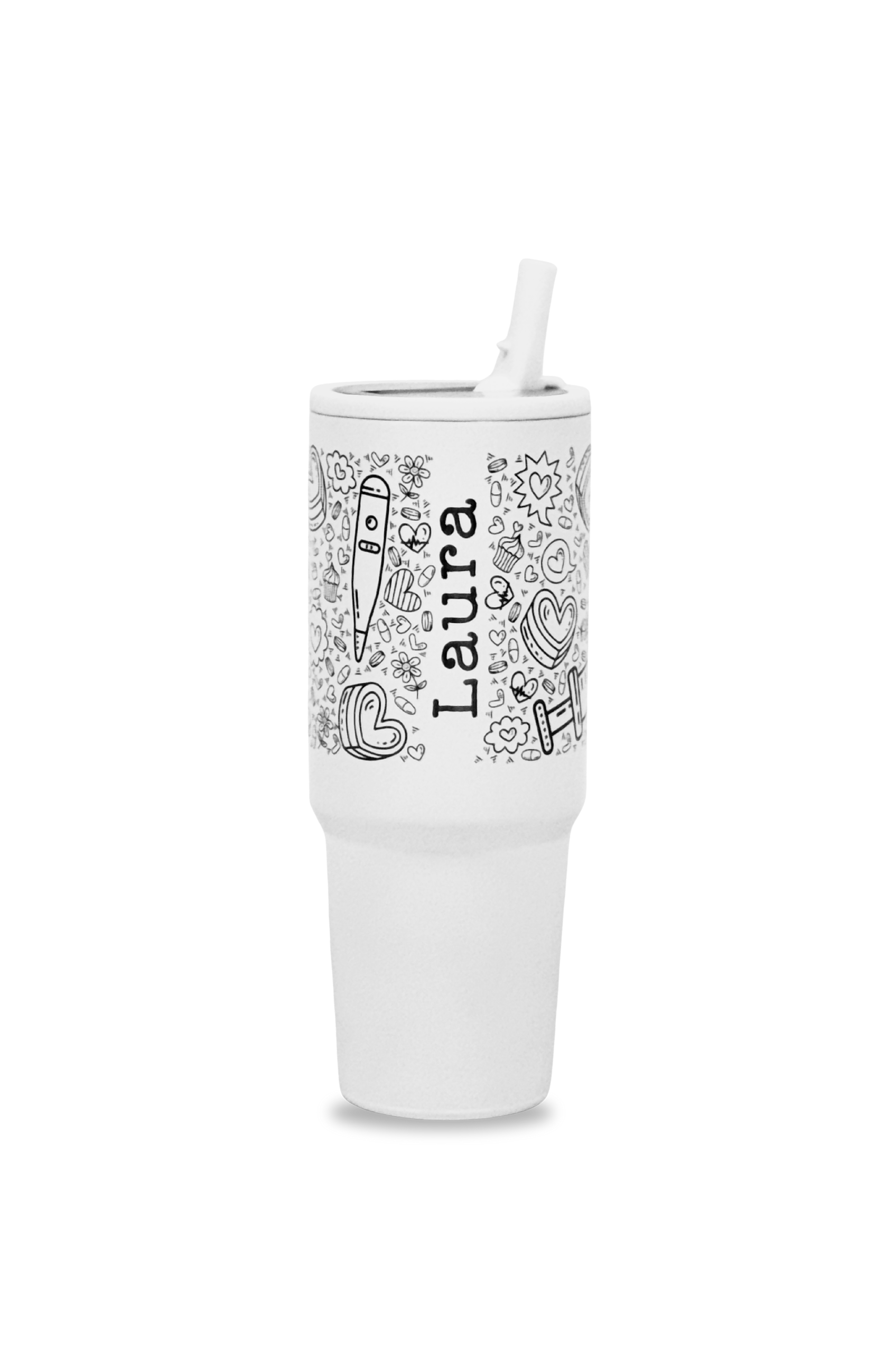 Enfermania gourde isotherme blanche Sweet Cake 870 ml gravée