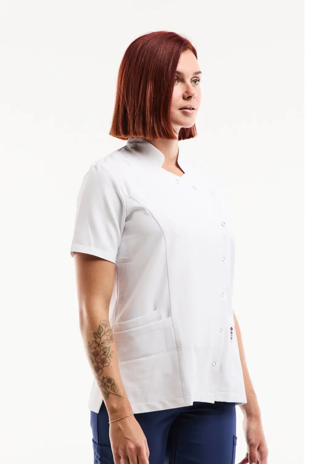 Aelin Aurelia Blouse Médicale Femme Blanche Stretch