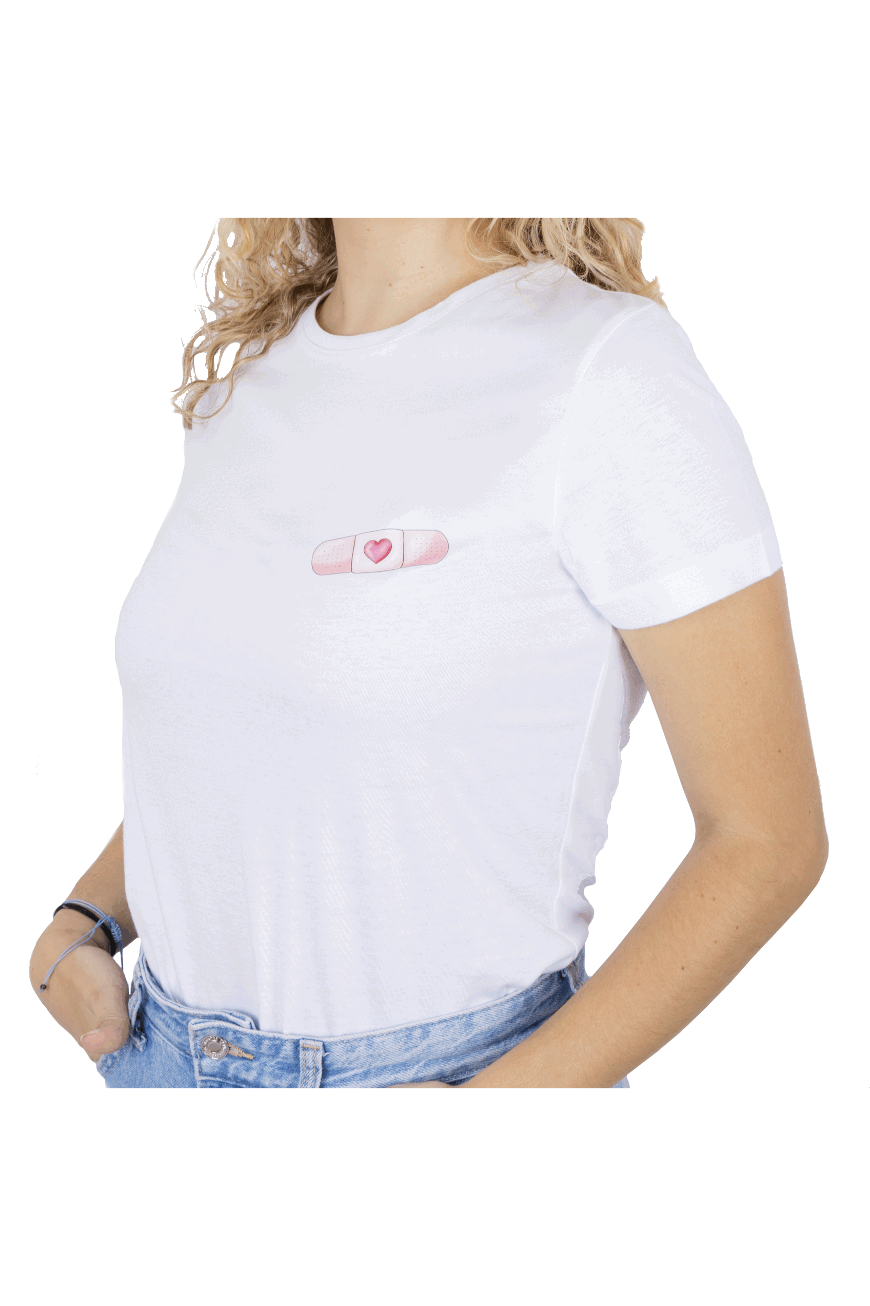 Enfermania Ropa Tirita t-shirt femme blanc 100% coton