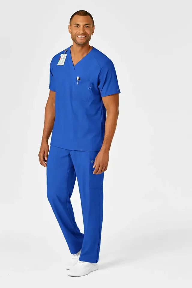 Aelin LUCA W123 tenue médicale Bleu royal homme microfibre