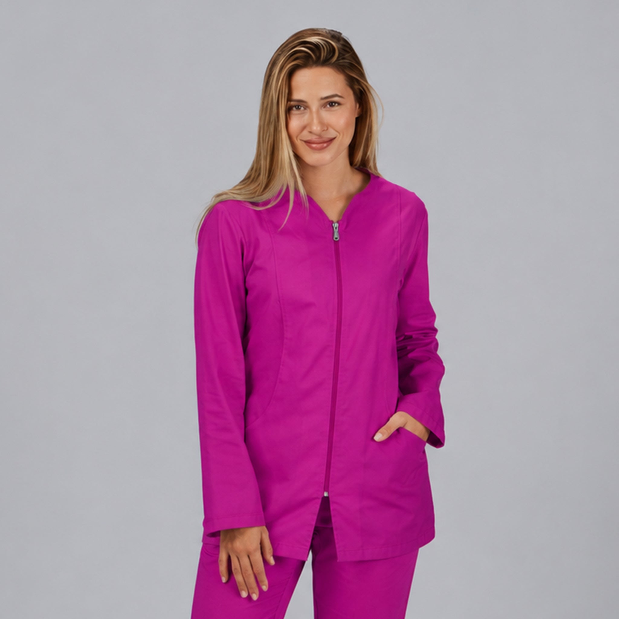 Gary's Sicilia Zip blouse médicale blanche manches longues